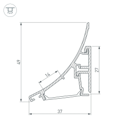 Профиль KARNIZ-R-2000 ANOD (Arlight, Алюминий) 021649