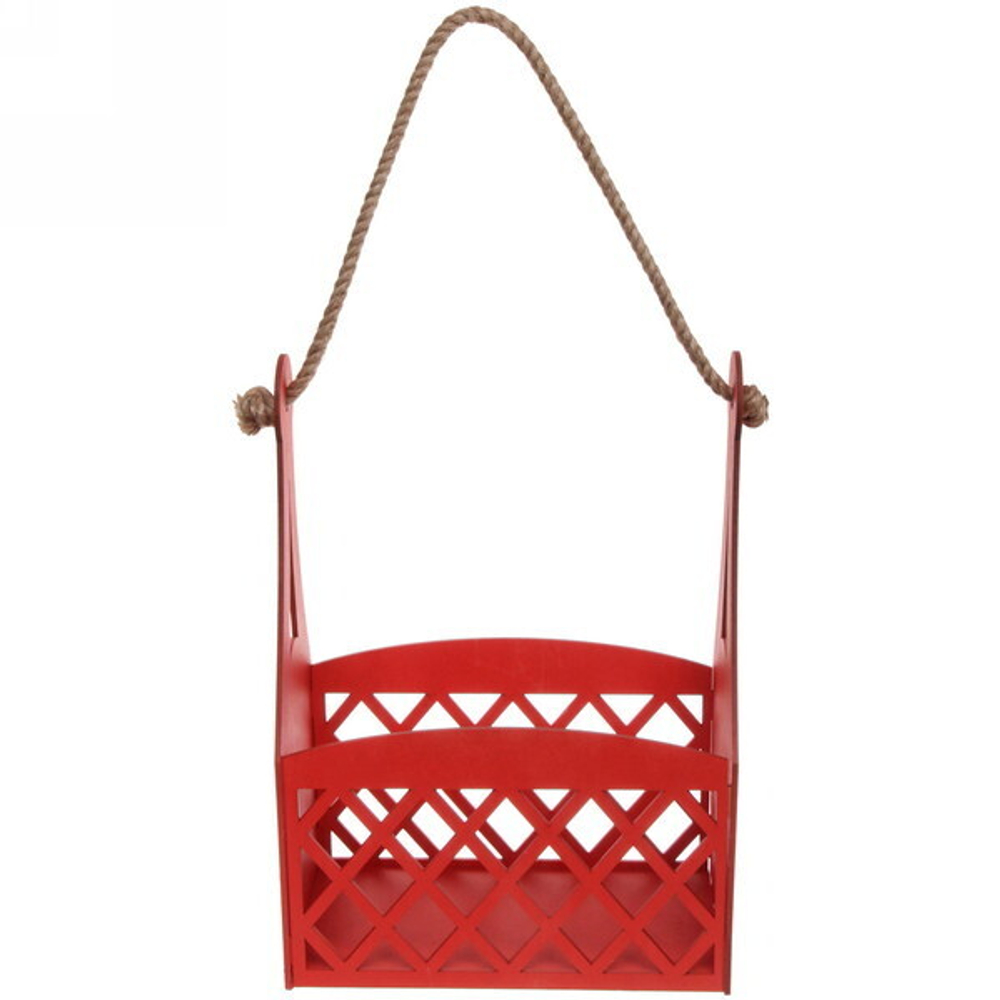 Кашпо из дерева «Красная корзинка»