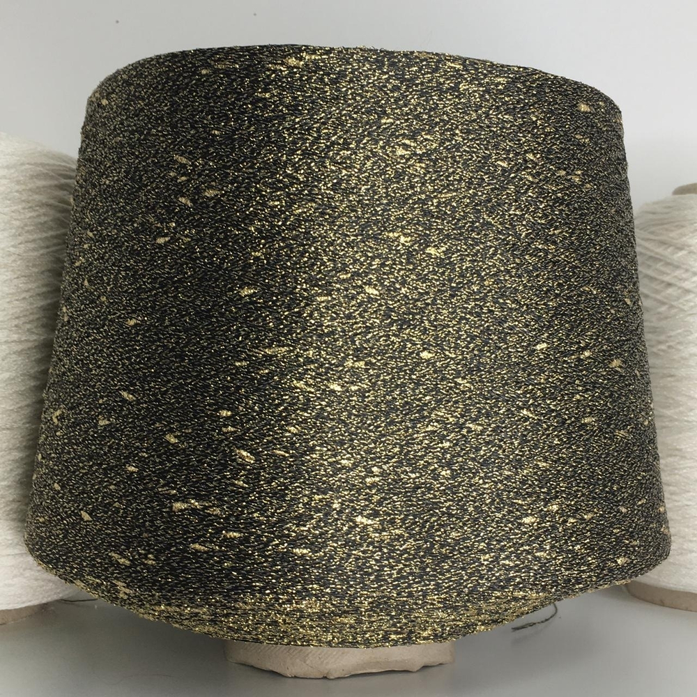 OLANCHO - Filati Color S.R.L.; люрекс, п/а; 1500м/100гр; золотой люрекс с печатями на чёрной нити. Есть бобинки: 80, 100, 100гр.S710