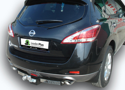 Фаркоп(прицепное) Лидер-Плюс для NISSAN MURANO (Z51) 2010-2015 (С НЕРЖАВЕЮЩЕЙ ПЛАСТИНОЙ)(паспорт и сертификат в комплекте)(без электрики)N118-F(N)