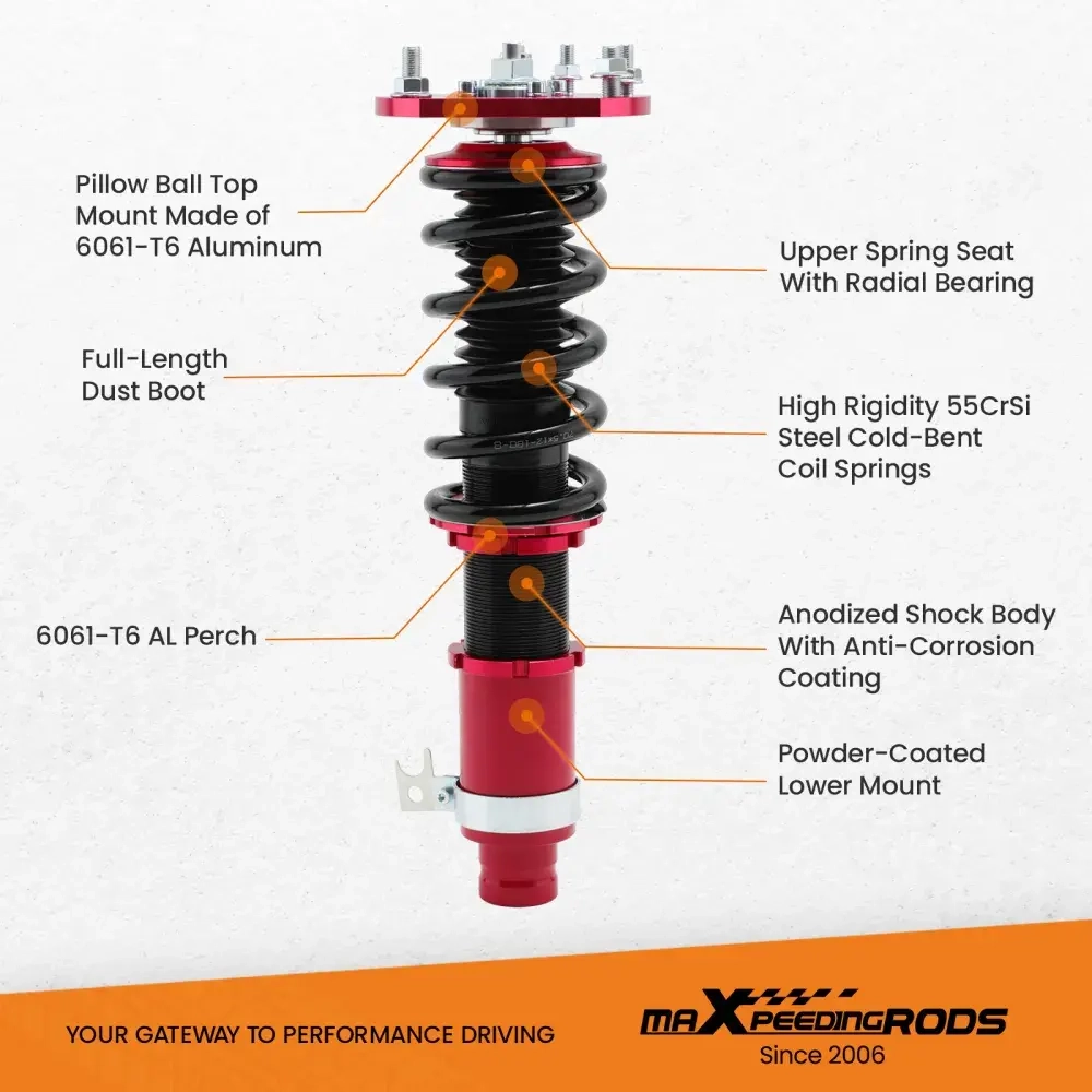 MaXpeedingrods Coilovers Shocks Suspension Kit подходит для автомобиля HONDA PRELUDE 1992-2001