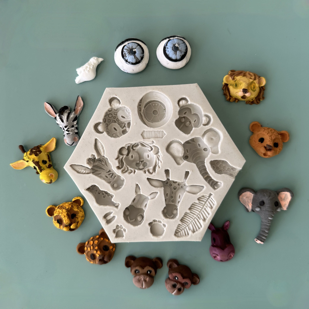 Молд силиконовый для творчества "Африканские звери" / игрушки для кукол, фигурки животных