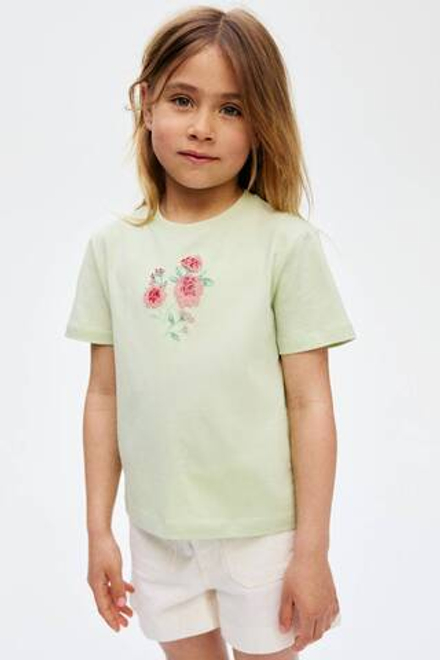 H&M Футболка с контрастными деталями, светло-зеленый