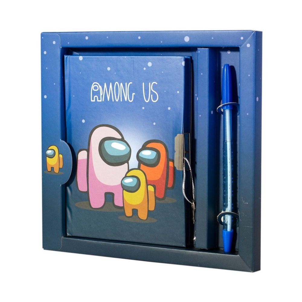 Записная книжка в футляре, 11 см * 15 см., 7БЦ, Alingar, ламинация, замочек, ручка, линия, 50 л., "Астронавты в неоне"