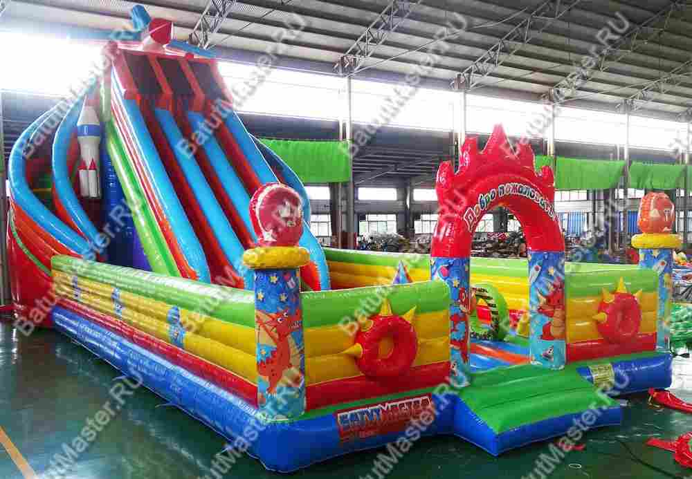 Детский надувной батут-горка "Крутые виражи"