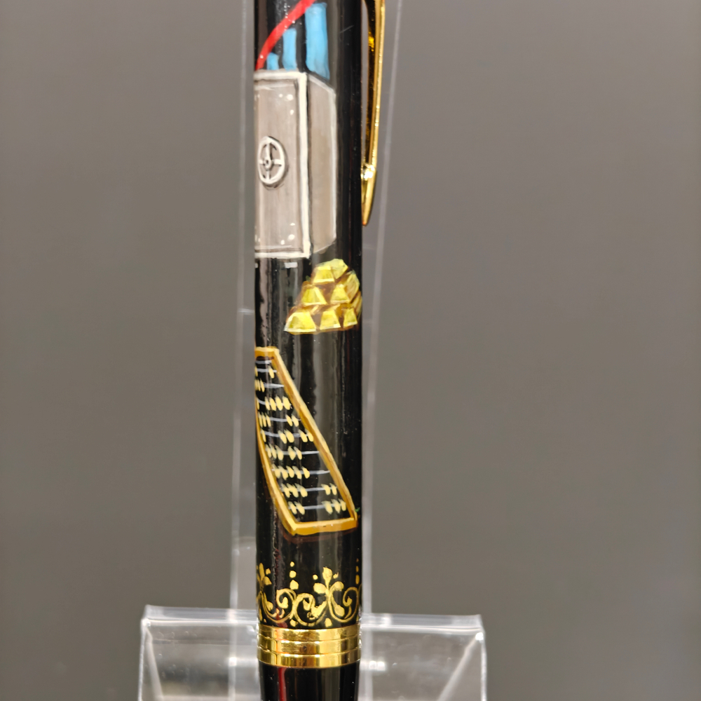 Ручка "Подарок финансисту" с ручной росписью Палех