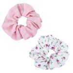 Резинки для волос НАБОР 2 шт., 4х20 см, скранч, розовый, белый, MONTE VITA, 457073