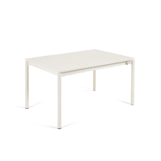 Раздвижной алюминиевый садовый стол Zaltana 140-200x90 см белый