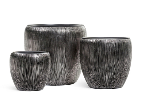 Кашпо TREEZ Effectory - серия Wow - Конус-Чаша - Стальное серебро