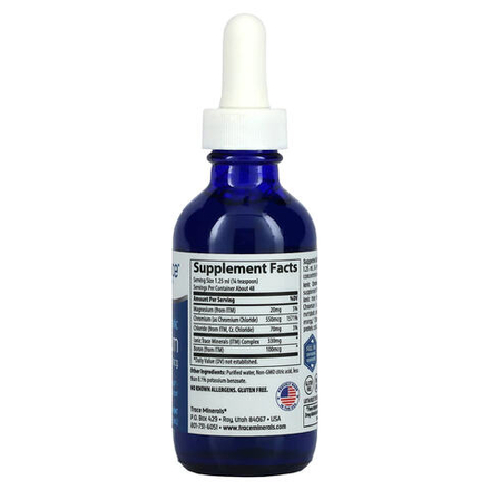 Trace Minerals ®, Ионный хром, 550 мкг, 59 мл (2 жидкие унции)