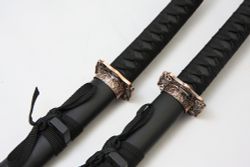 Armas Del Mundo Набор самурайских мечей, 2 шт. Ножны черные, цуба- медная
