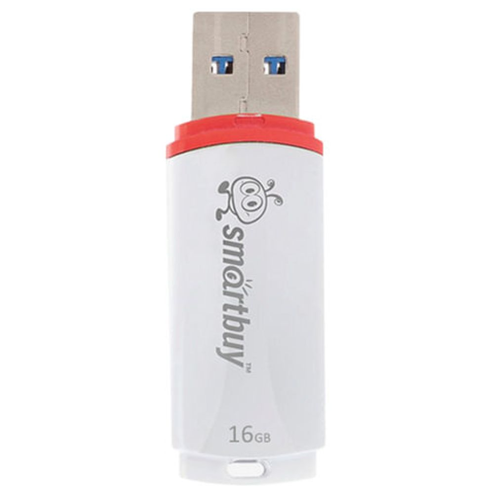 Флеш-диск 16 GB, SMARTBUY Crown, USB 2.0, белый, SB16GBCRW-W