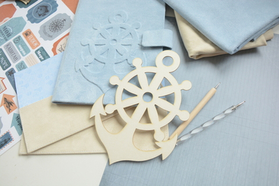 Заготовка для тиснения "Якорь-штурвал"