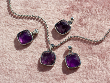 Подвеска Квадратная "Аметист", 13,5мм (уценка)