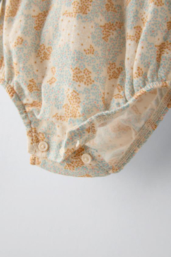 ZARA БОДИ С ЦВЕТОЧНЫМ ПРИНТОМ, БЕЖЕВЫЙ