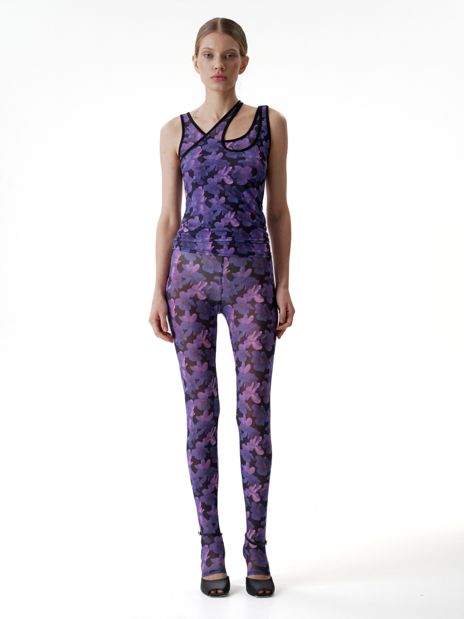 Леггинсы со штрипками из сетки "Violet"