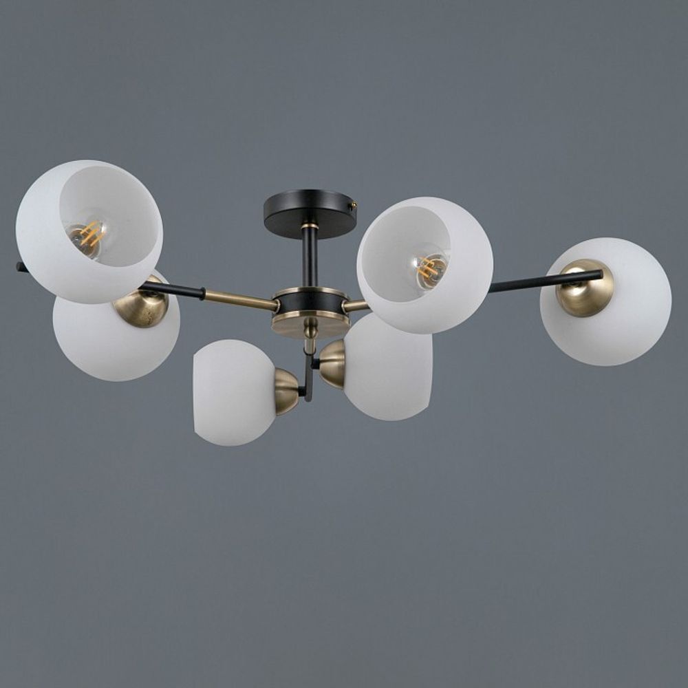 Люстра на штанге ILLUMICO LIBRA IL0469-6CSQ-24 BK AB LIBRA