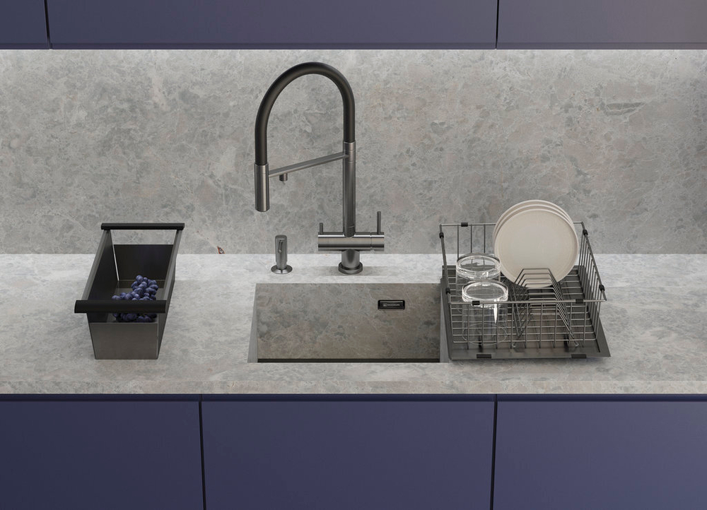 Мойка Omoikiri Kasen 49-16-INT-GM нерж. сталь | Вороненая сталь