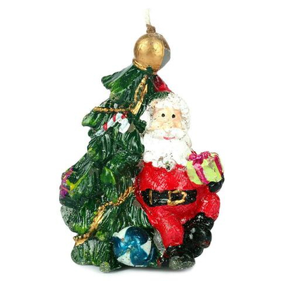 Свеча новогодняя елка и дед мороз, 5,8*4,7,4см, пак