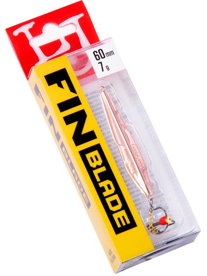 Блесна вертикальная зимняя Lucky John FIN Blade с цепочкой и тройником 60мм C блистер