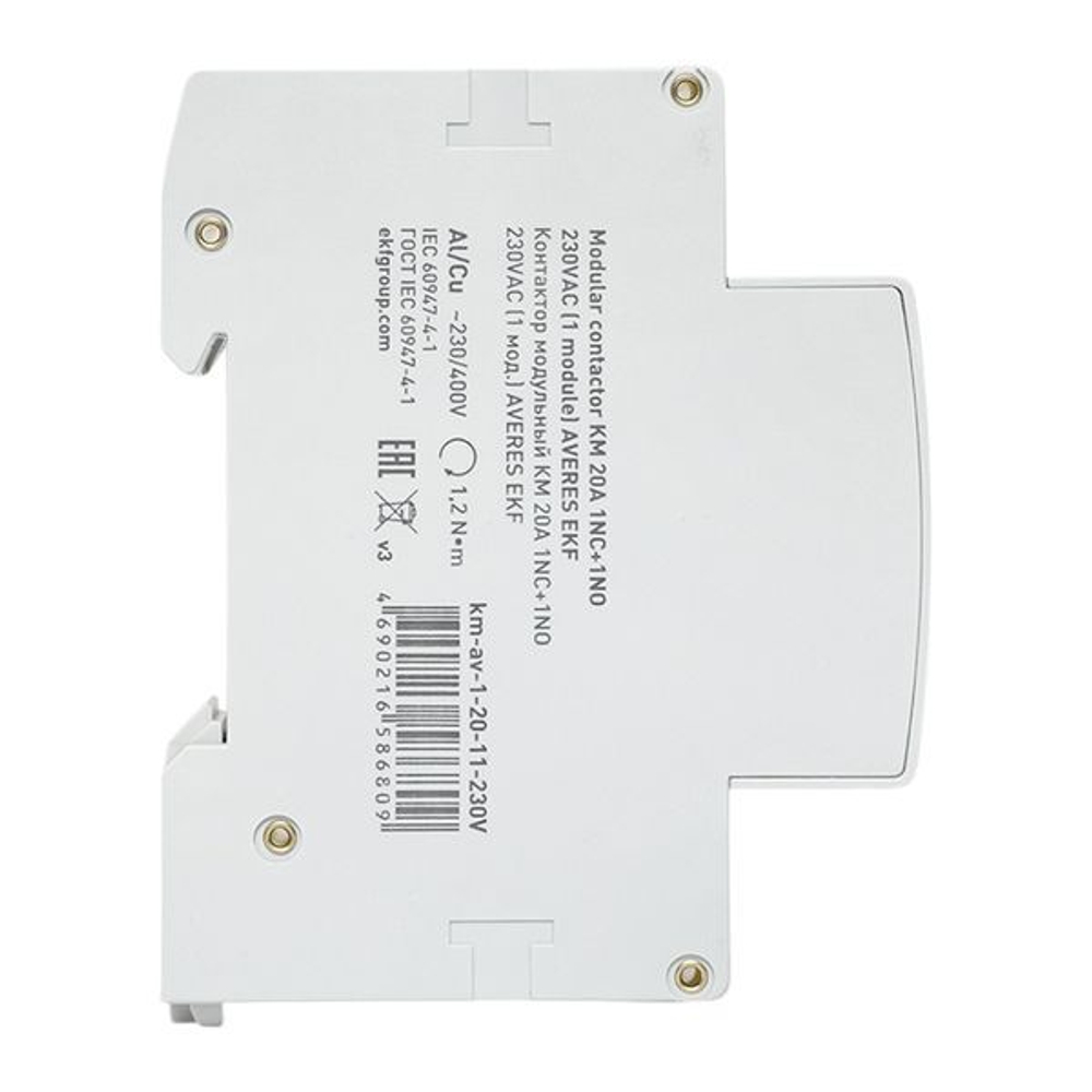 Контактор модульный EKF km-av-1-20-11-230V