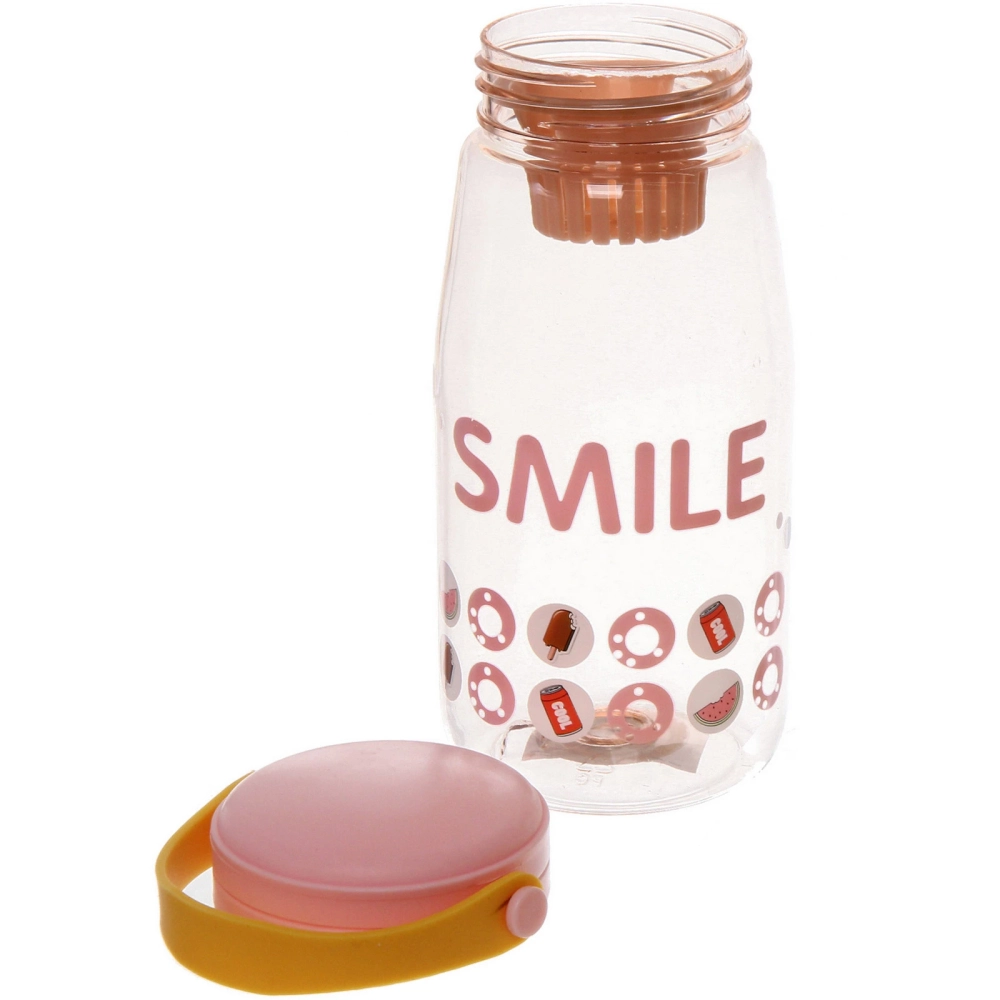 Бутылка питьевая пластиковая 700мл «Улыбка», микс цветов