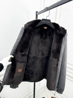 Шерстяной бомбер с мехом Loro Piana