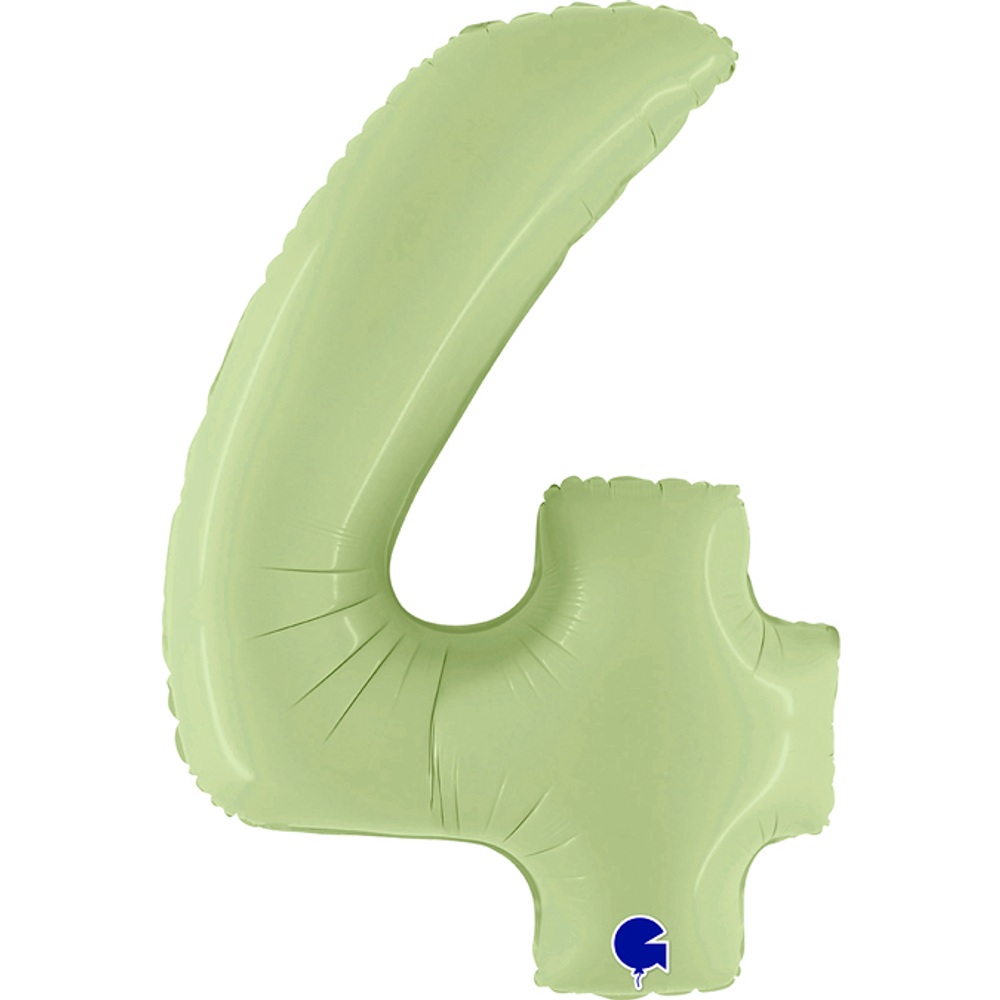 Gr (40&#39;&#39;/102 см) Цифра, 4, Оливковый, Сатин, 1 шт. в уп.