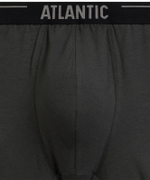 Мужские трусы шорты Atlantic, набор из 3 шт., хлопок, тёмно-фиолетовые + чёрные + тёмные хаки, 3MH-011