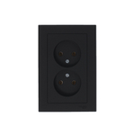 Systeme Electric AtlasDesign Карбон Розетка б/з двойная, 16А, в сборе