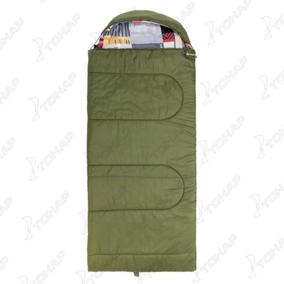 Спальный мешок TRAVEL Wide Plus 400 (220х106) Hollowfiber зелёный (N-SB-H400-220x106) NISUS