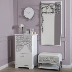 Комод Терра-3 с 3 ящиками Айс Античное серебро