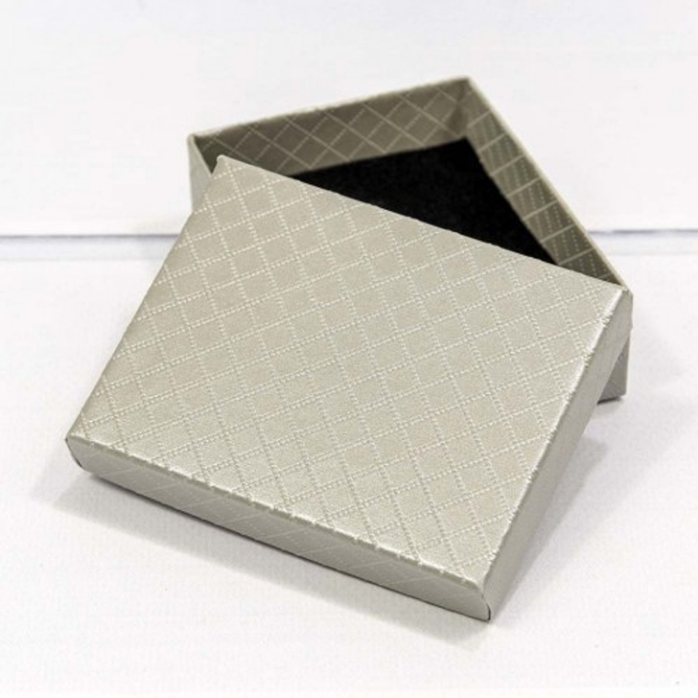 Коробка Ювелирная 9х7х2.8 см "Ромбики" (Серый)