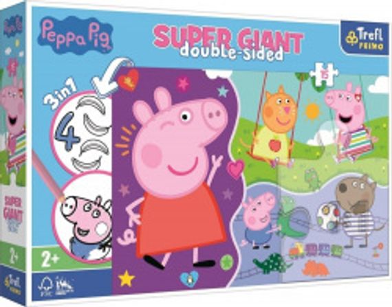 Puzzle &quot;15 GIANT&quot; - Meet Happy Peppa Pig / Peppa Pig_FSC Mix 70%