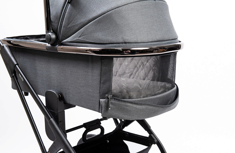 Детская коляска Peppy Tecla 3 в 1 с автокреслом Rise Milk Shadow Antrazit Chrome Edition (Графитовый)