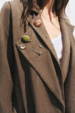 ZARA НАБОР ИЗ 3 БРОШЕЙ-БУЛАВОК С КЕРАМИЧЕСКИМИ ЭЛЕМЕНТАМИ, ЗОЛОТИСТЫЙ