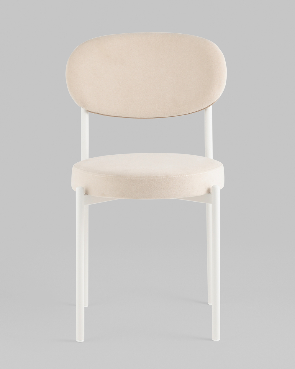 Стул Бриф SN велюр молочный каркас белый муар