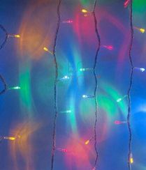 Светодиодный занавес 2*1 м, 220V., 200 разноцветных LED ламп, прозрачный ПВХ, Beauty Led (PCL202-10-2M)