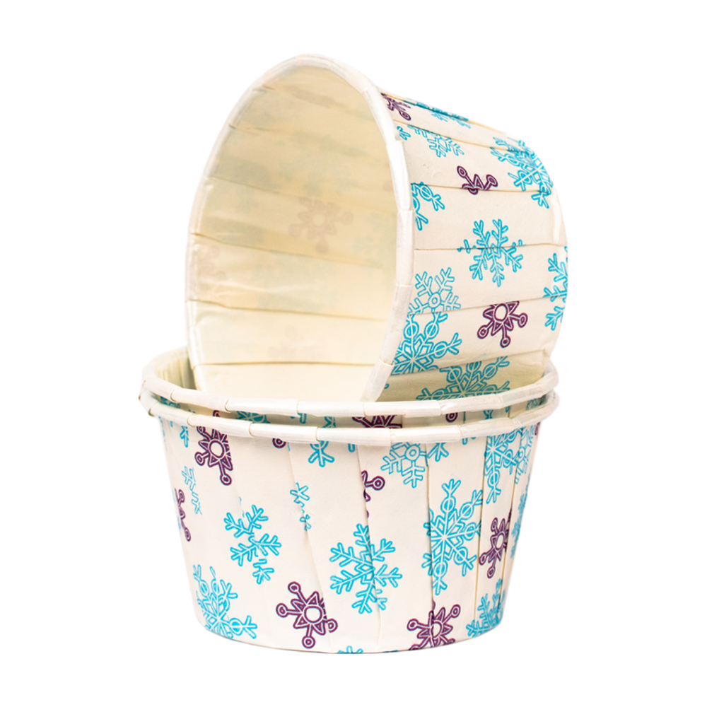 Формы бумажные с ламинацией «Маффин» 50х40 мм (Снегопад) 100 шт