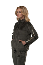 Женский брючный костюм с курткой (Размер: XL) (Цвет: хаки)