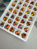 Подвеска сердце из хрустального стекла, heart 10 мм, 2 штуки, Огненный закат