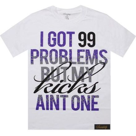 Футболка Sneaktip 99 Problems Splash purple белая с фиолетовым
