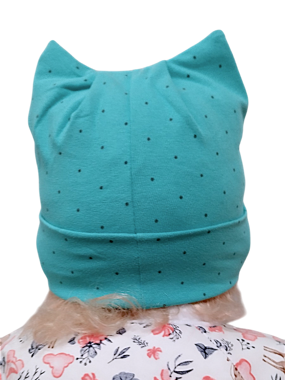 10021 Шапка детская "Кошка" кулирка (50-52)