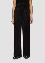 Плиссированные широкие брюки из блестящей пряжи