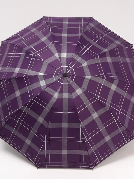 Зонт механический «Клетка», 4 сложения, 10 спиц, R = 53 см, цвет МИКС