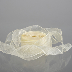 Лента органза (2,5 см*9,14 м) Нежная грация, Кремовый