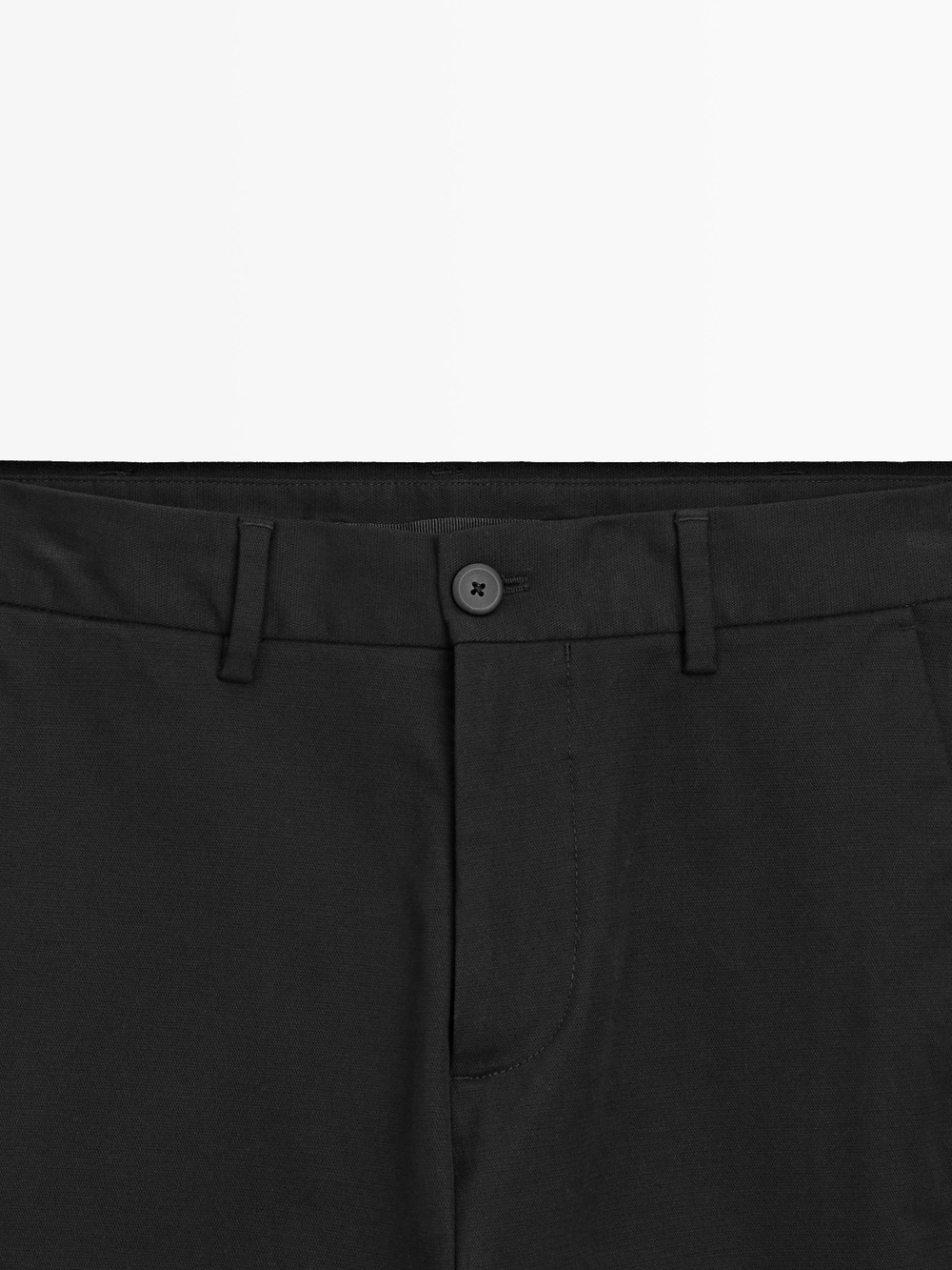 Massimo Dutti Зауженные брюки из саржи, черный