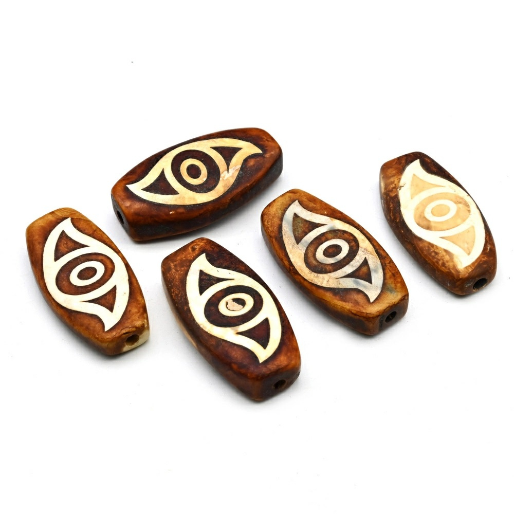 ДЗИп-гдк ДЗИ плоская "Глаз дракона" 40*20мм, коричневый