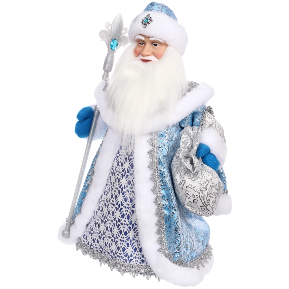 Дед Мороз музыкальный «Новогодняя сказка» 40 см (голубая шубка)