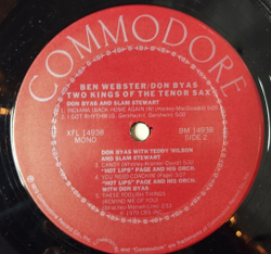 Винтажная виниловая пластинка LP Ben Webster, Don Byas Two Kings Of The Tenor Sax (USA 1979)